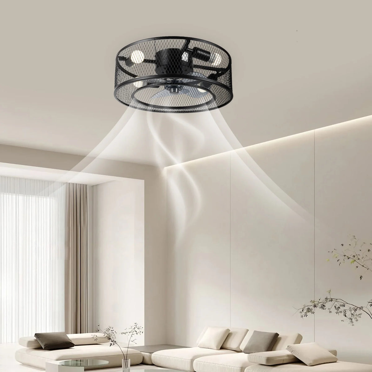 Low Noise Round Ceiling Fan with 3 Wind Speeds