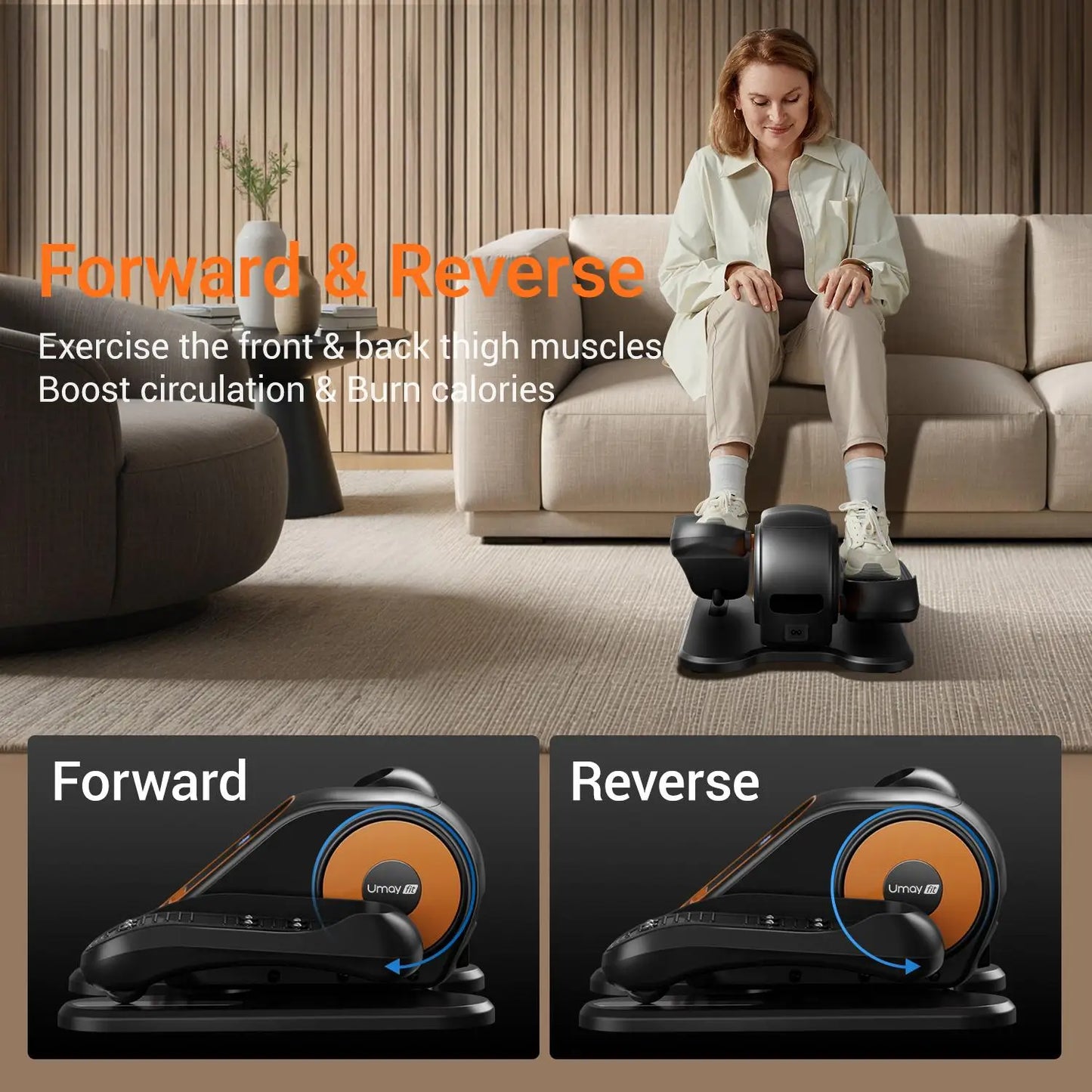 Quiet Portable Under Desk Elliptical for Seniors