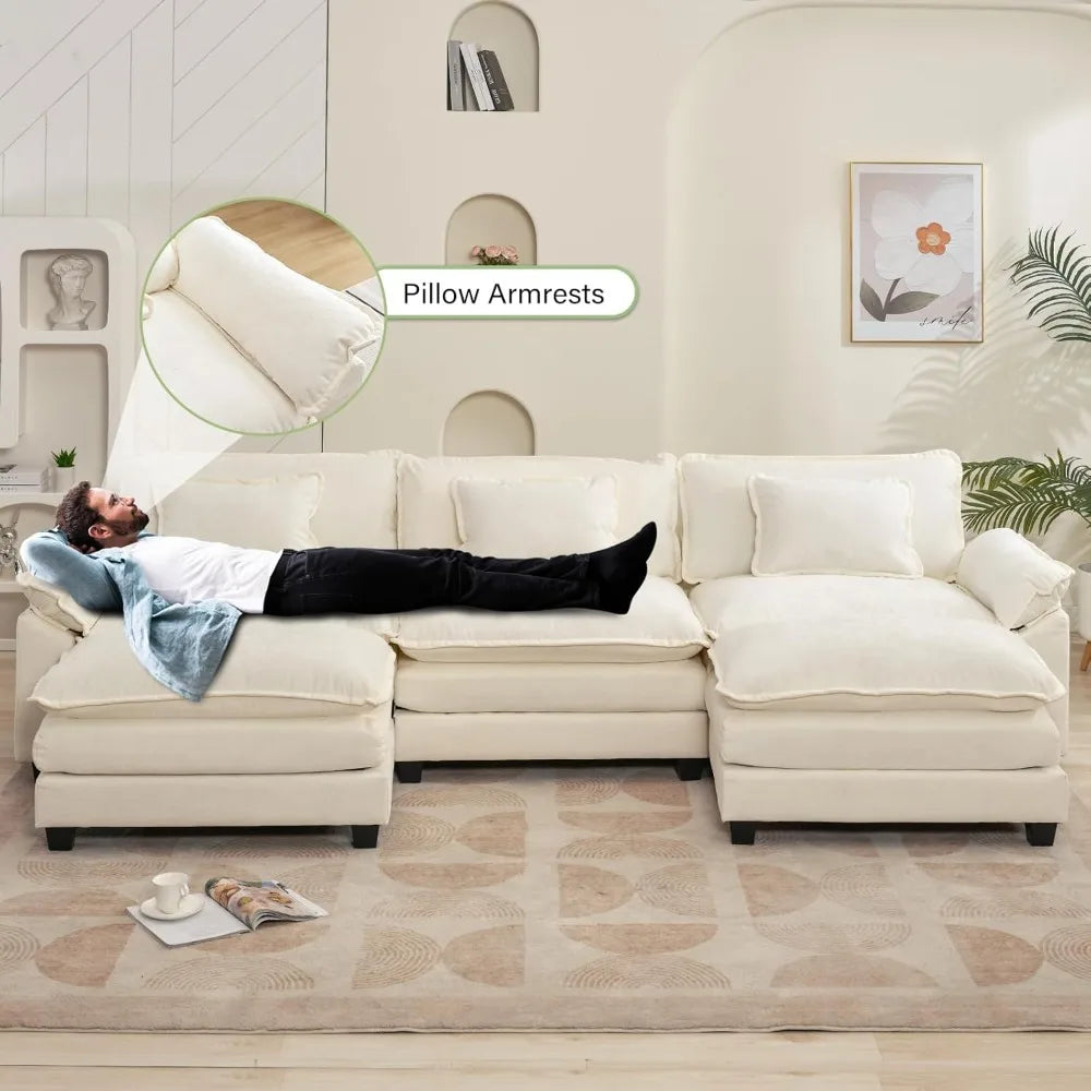 120" Modular Sectional Sofa, with Ottoman