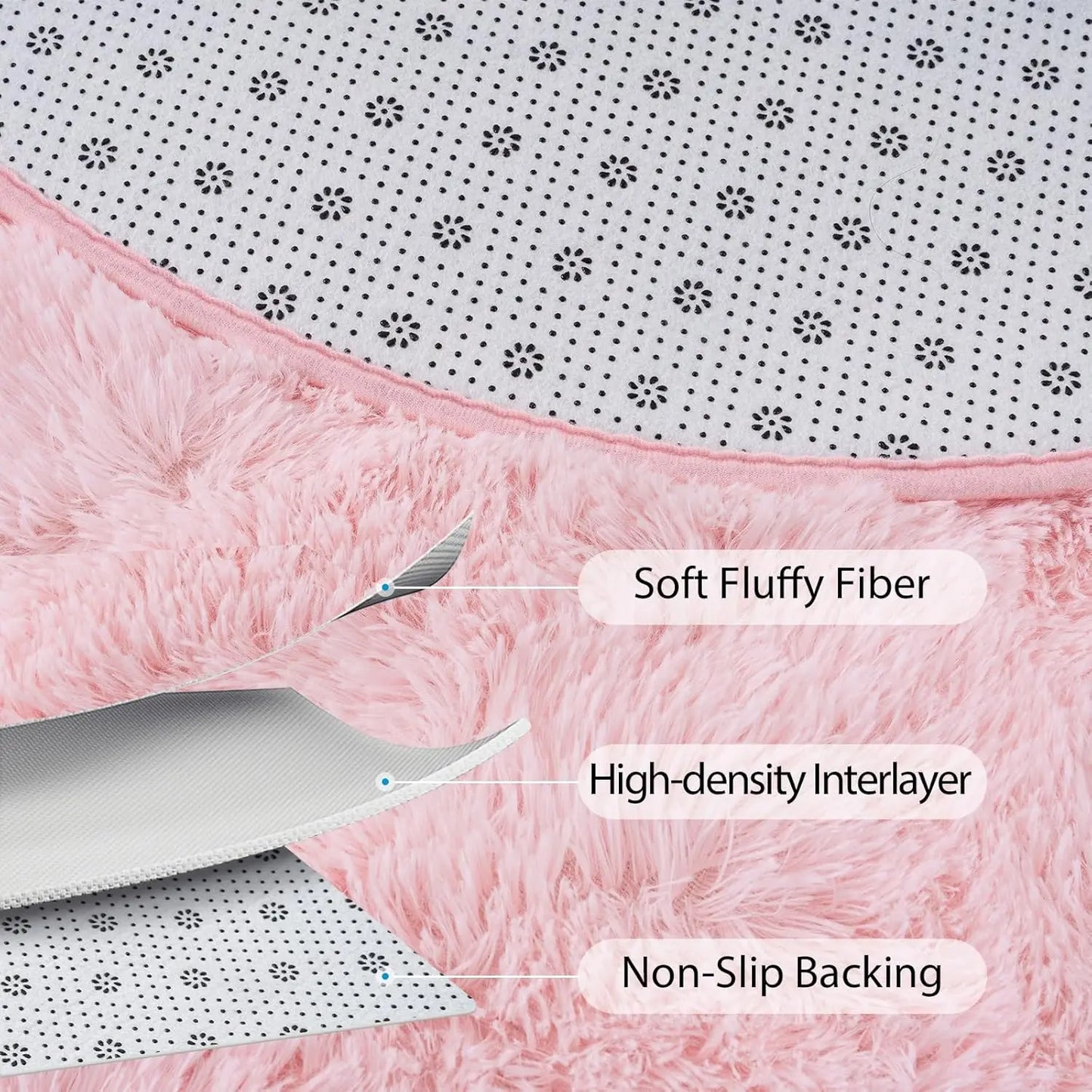 2.6 x 5.3ft Oval Fluffy Ultra Soft Area Rugs