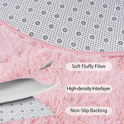 2.6 x 5.3ft Oval Fluffy Ultra Soft Area Rugs