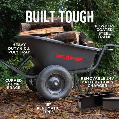 Electric Wheelbarrow 350LB Capacity, & 8H Battery Life