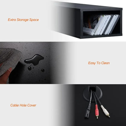 80 Inch Wall-Mounted TV Stand with LED Light