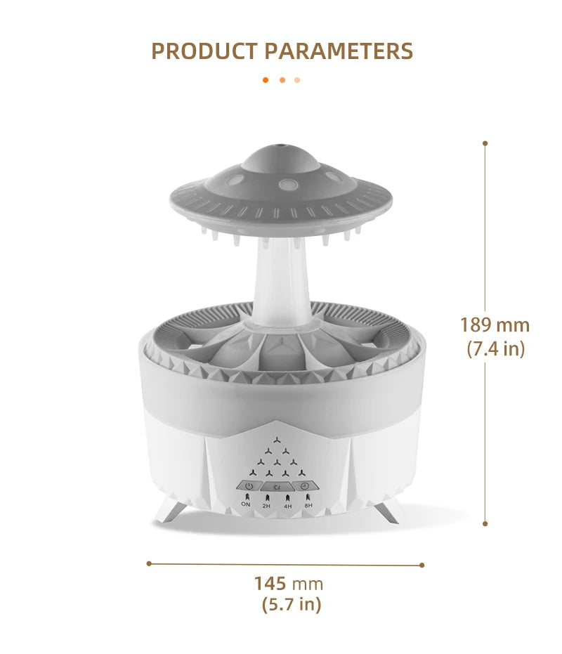 Rain Cloud Diffuser Mushroon Air Humidifier with Lamp