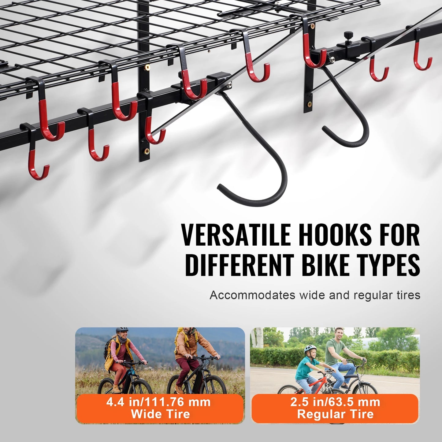 500 lbs. Bike Storage Rack with Adjustable 2 Shelves