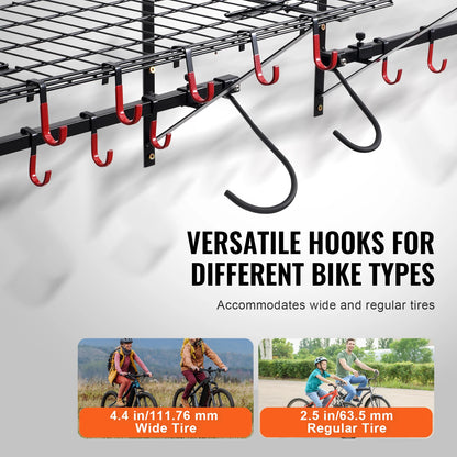 500 lbs. Bike Storage Rack with Adjustable 2 Shelves