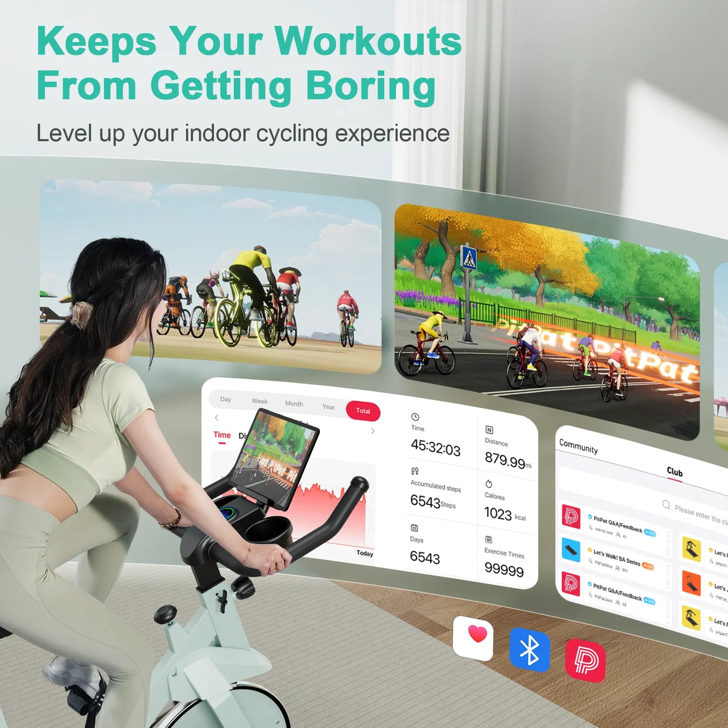 32-Level Magnetic Resistance Stationary Bikes for Home
