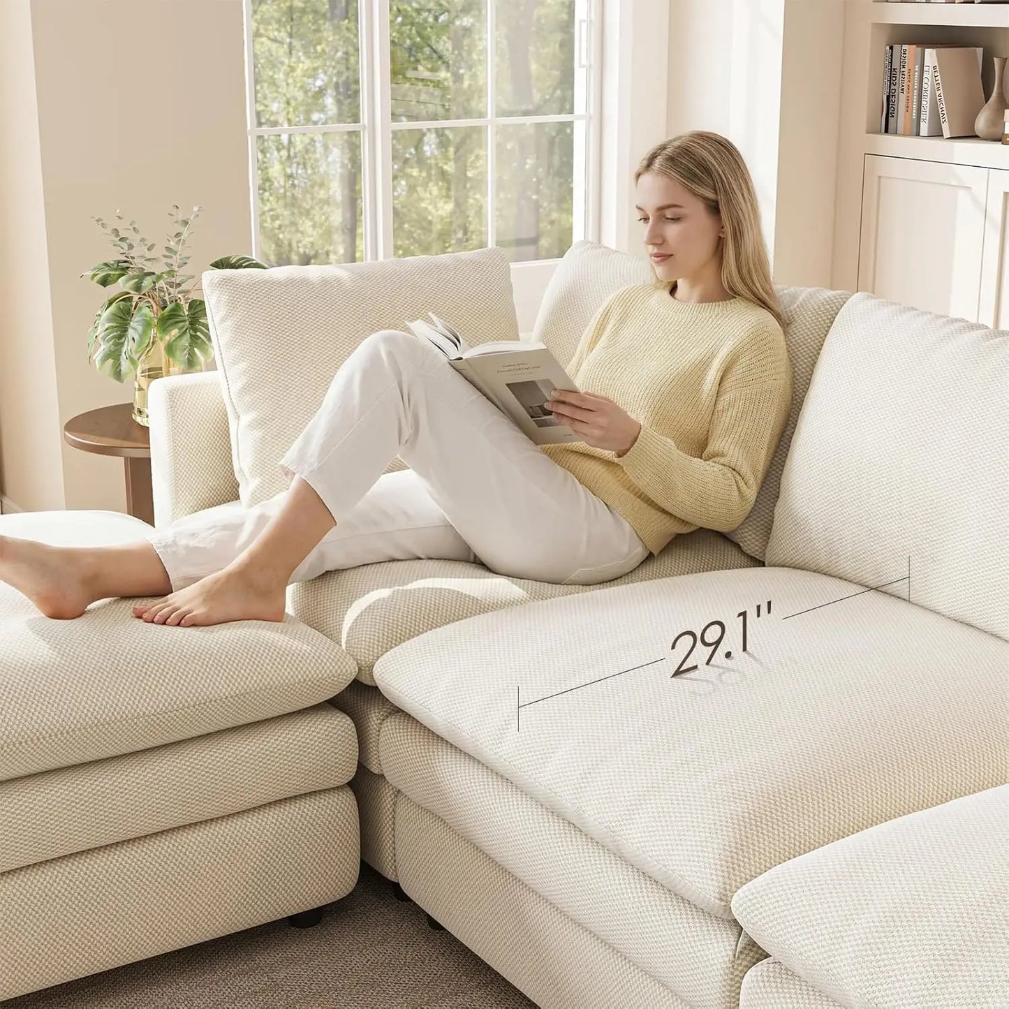 97in Modular L-Shape Sectional Sofa Deep Seat