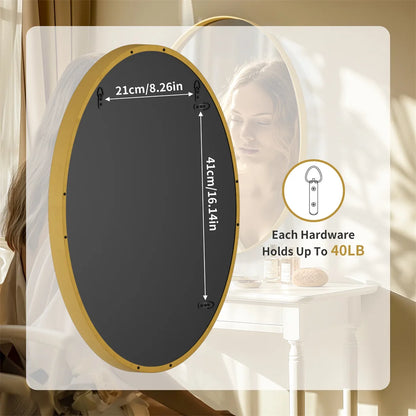 Brushed Gold Mirror with Metal Frame