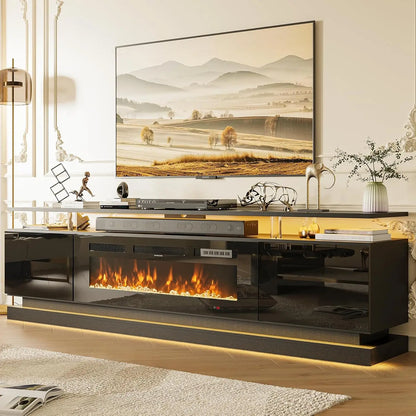 70" Fireplace TV Stand with Storage Cabinets