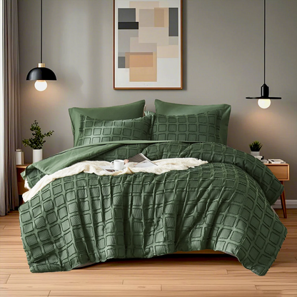 Solid color cut flower Queen size Comforter sets