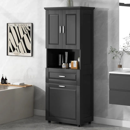 Laundry Cabinet with Tilt Out Laundry Hamper and Drawers