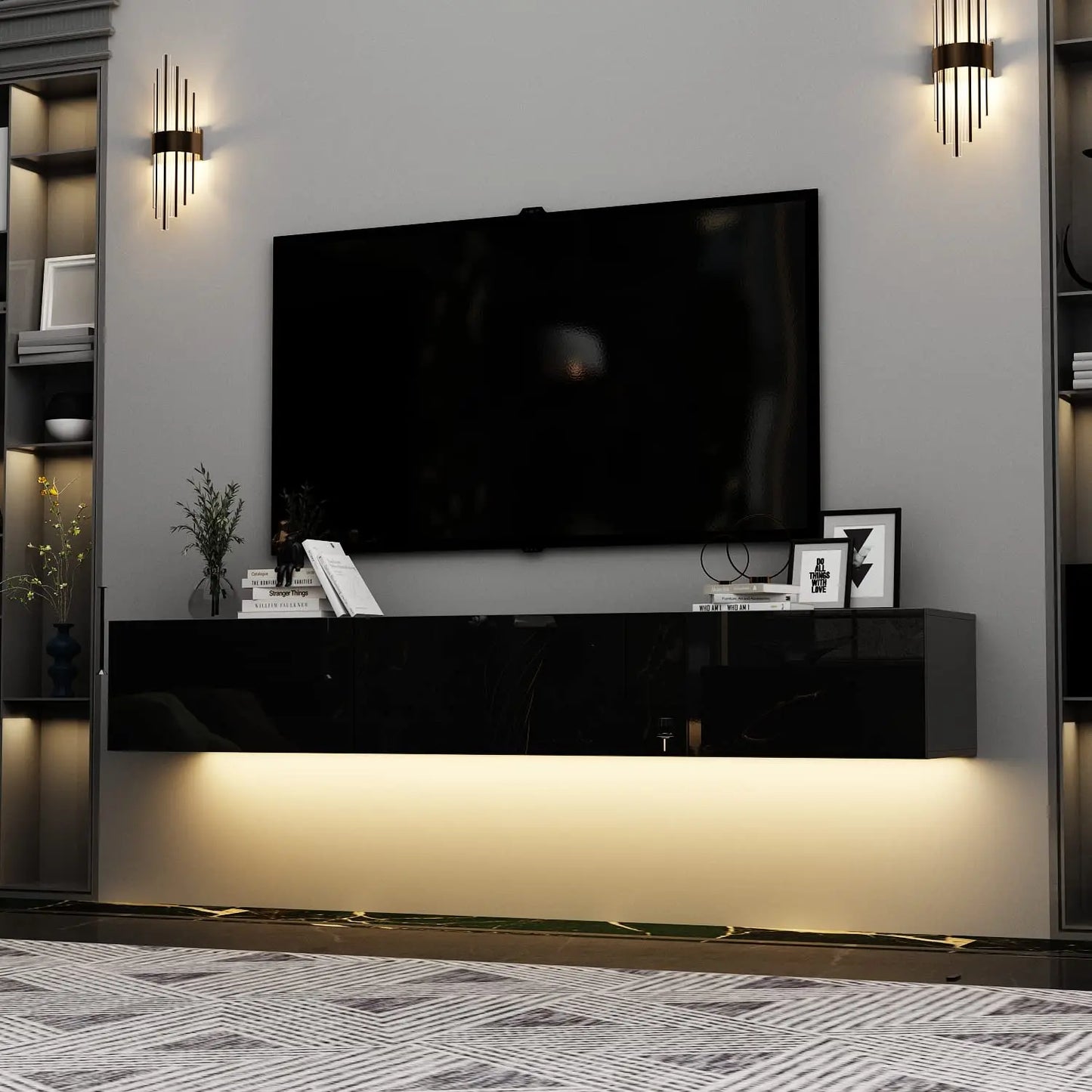 70"Floating TV Stand With 3 Drawers