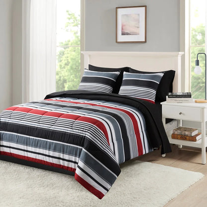 7 Piece Queen Comforter Reversible Bedding Set