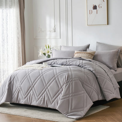 7-Pcs Solid Comforter sets
