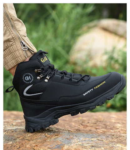 High Top Safety Shoes Men Steel Toe Work boots