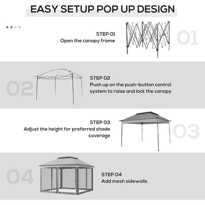 11' x 11'Outdoor Patio Gazebo Shelter with Removable Zipper Netting,