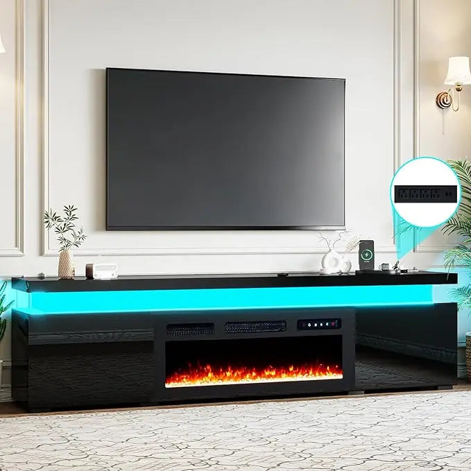 85’’ Fireplace TV Stand, Modern Entertainment Center