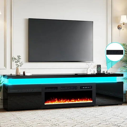 85’’ Fireplace TV Stand, Modern Entertainment Center