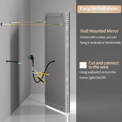 40x24 Inch LED Mirror with Front Light and Backlit