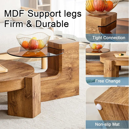 2 in 1 Detachable Small Center Table Set
