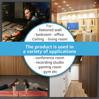 94.5x7.9-inch 4PCS Wood Noise Reduction 3D Textured Wall Panels