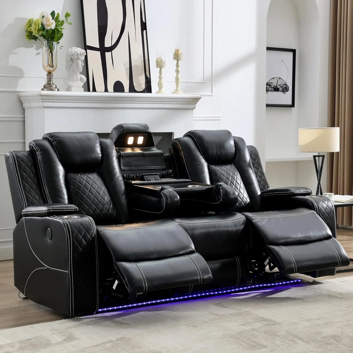 Power Reclining Sofa w/ Wireless Charger and Reading Light