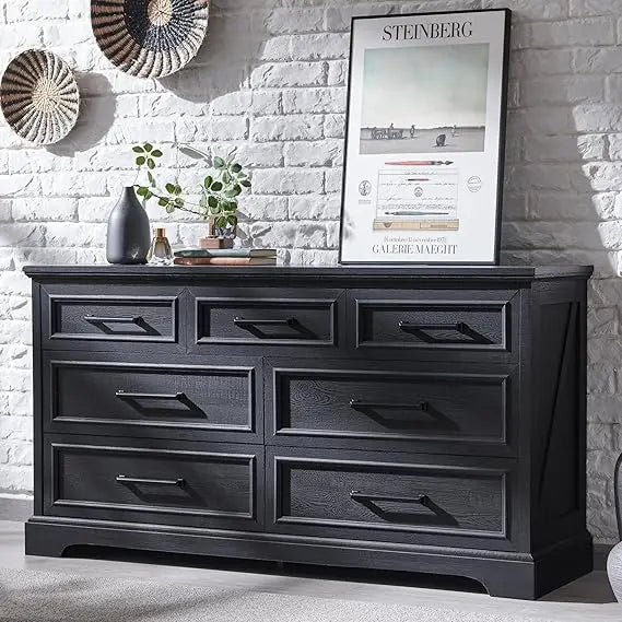 7 Drawer Drawers for Bedroom with Large Metal Handles