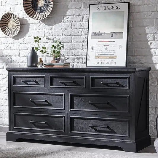 7 Drawer Drawers for Bedroom with Large Metal Handles