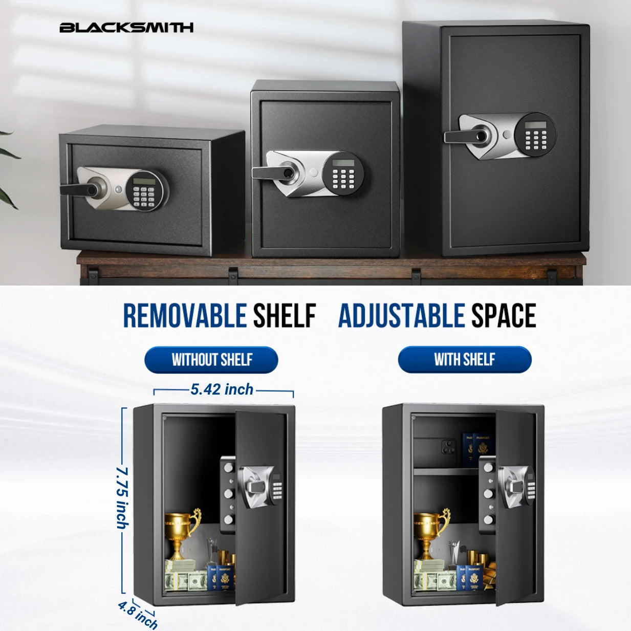 Fireproof Biometric Safe Box Hidden Design