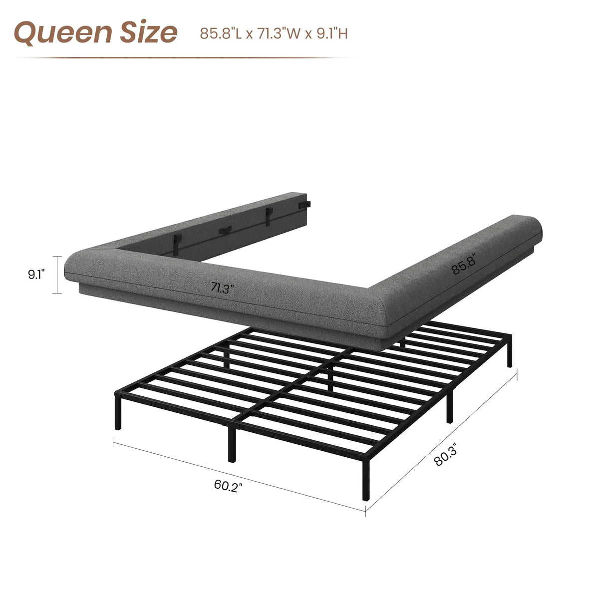 Full Queen King Cloud Platform Bed Frame