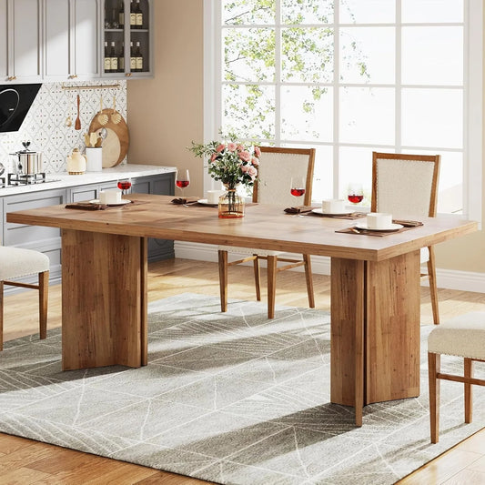 63-inch Farmhouse Kitchen Table with Large Tabletop