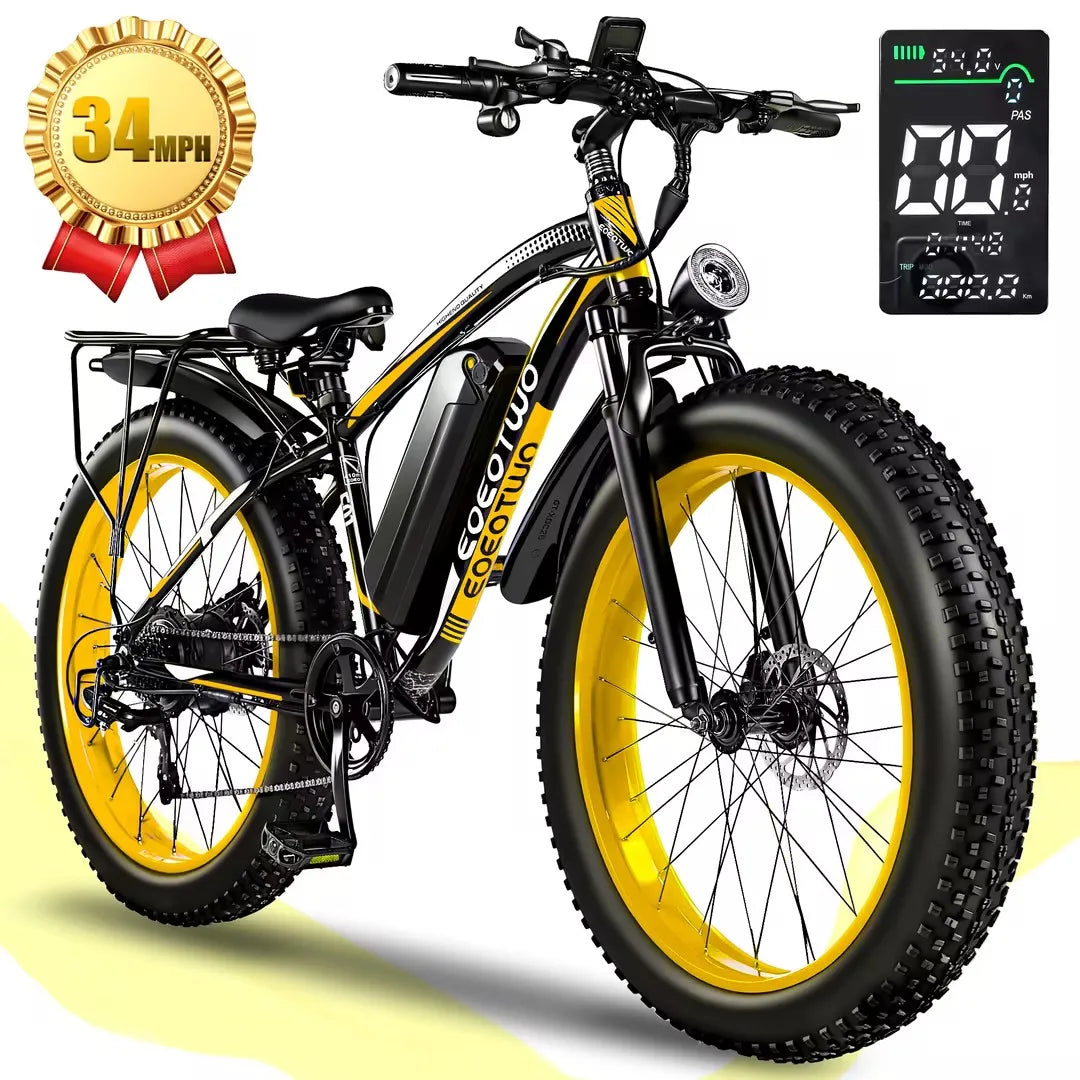 Electric Bike 26"x4.0 All Terrain 34MPH Mountain Bicycle