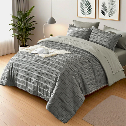 Solid color cut flower Queen size Comforter sets