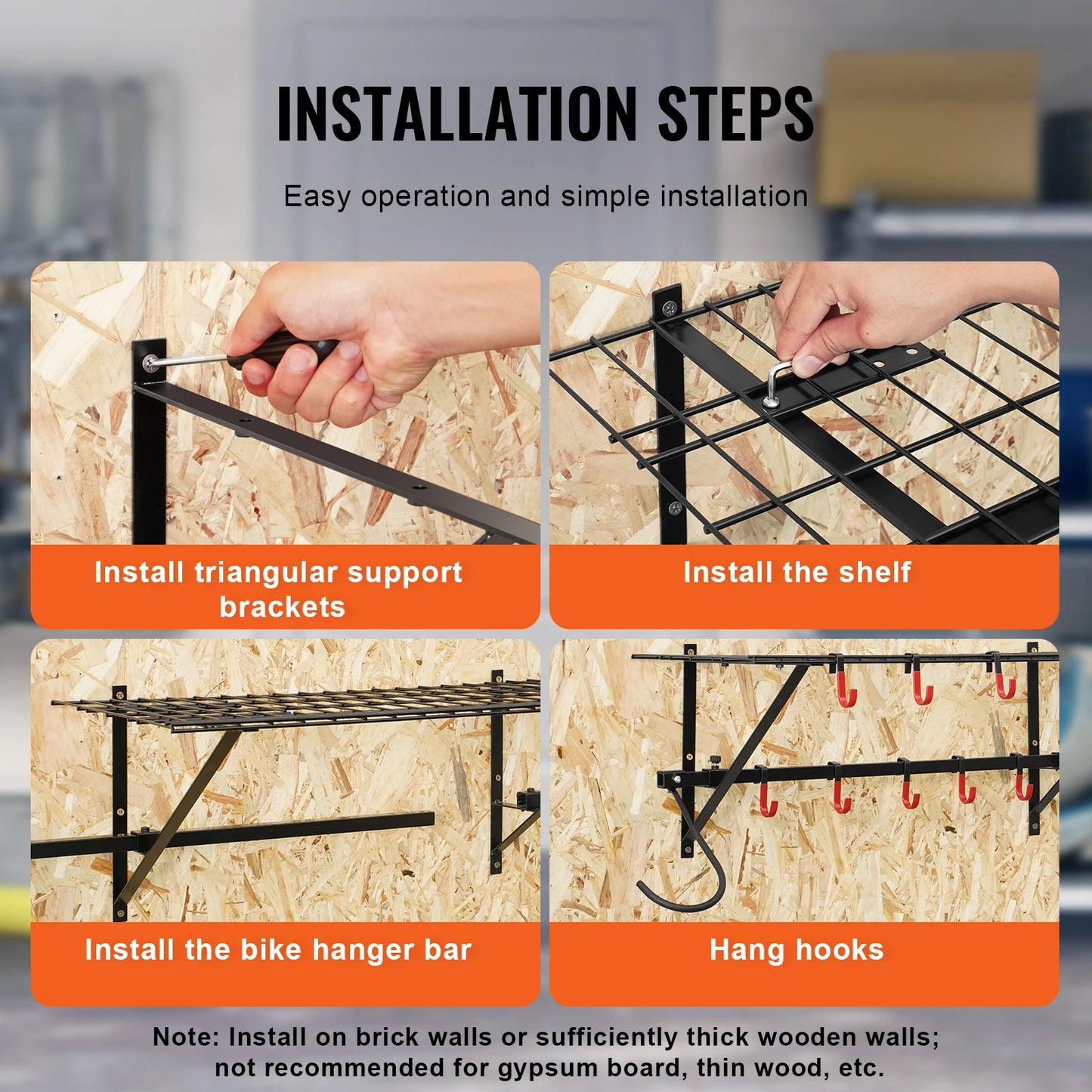 500 lbs. Bike Storage Rack with Adjustable 2 Shelves