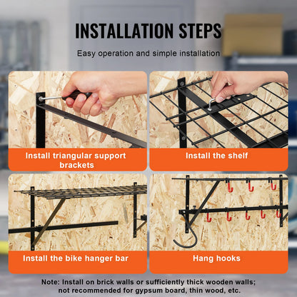 500 lbs. Bike Storage Rack with Adjustable 2 Shelves