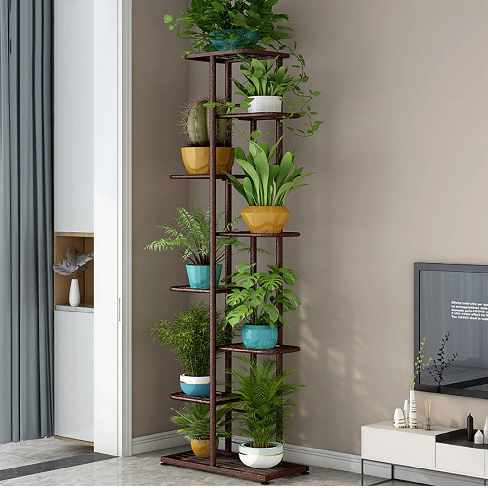 8 Tiers Metal Indoor Outdoor 9 Potted Plant Holders