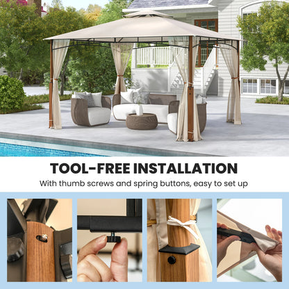 12' x 10' Outdoor Patio Gazebo w/ Netting