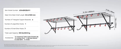 500 lbs. Bike Storage Rack with Adjustable 2 Shelves