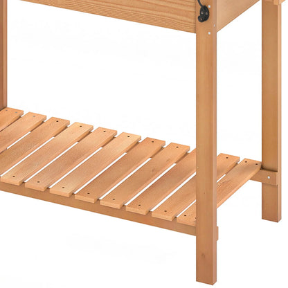 Solid Woodwork Potting Bench Outdoor Garden Workstation Table