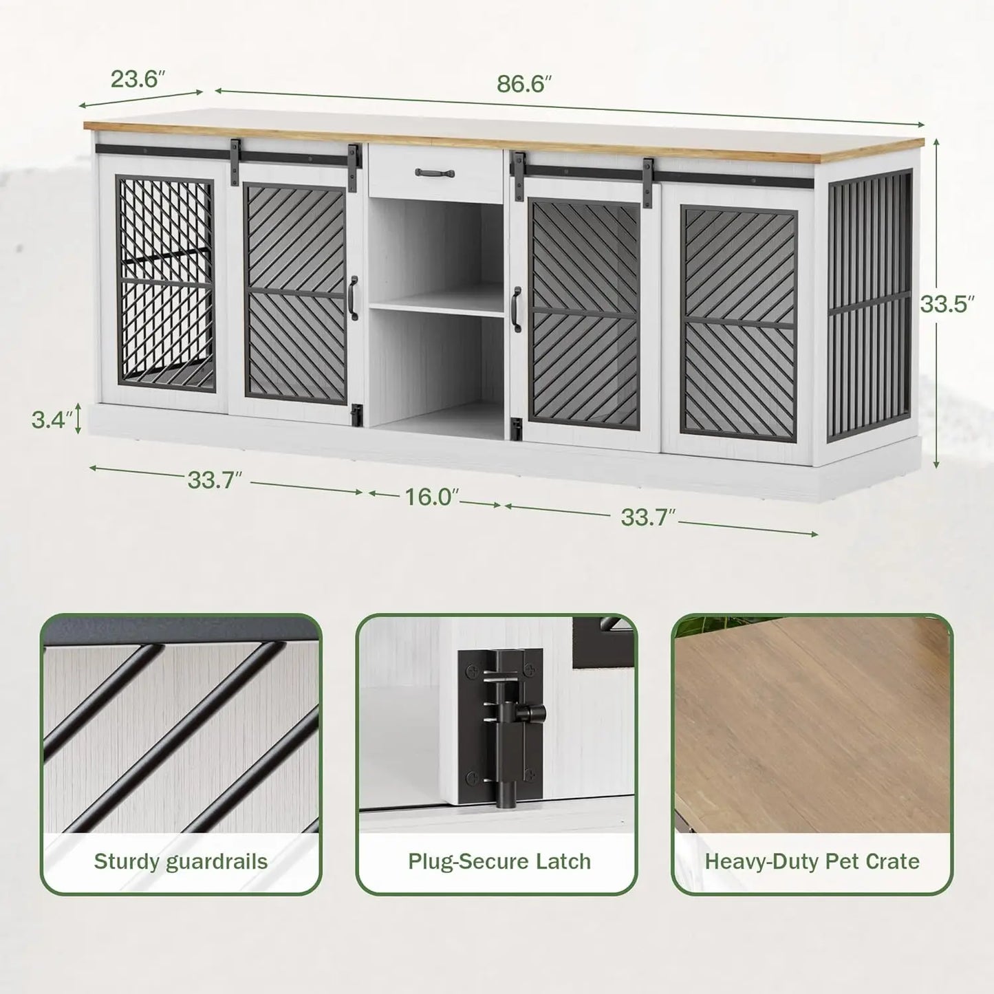 86.6" Heavy-Duty Doghouse as Entertainment Center