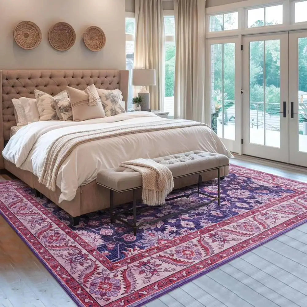 New Vintage Floral Rugs Soft Accent for Bedroom Living Room