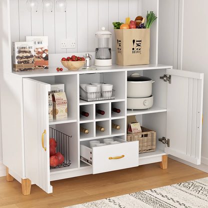 78.7" Tall Kitchen Pantry Cabinet with Microwave Stand