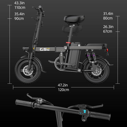 Folding Electric Bike for Adults Teens, 750W Peak Motor