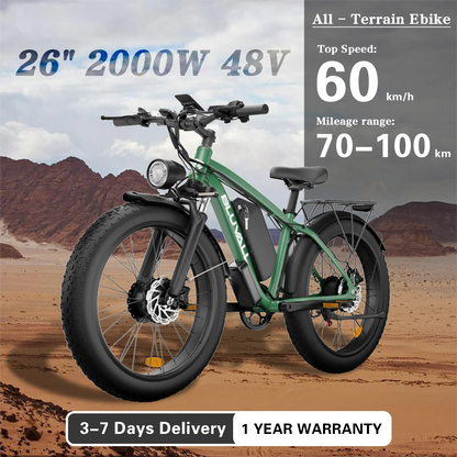 35 MPH High Speed, Electric Bike for All-Terrain