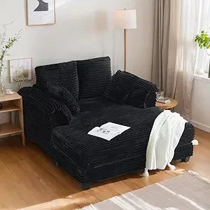56" Oversized Chaise Lounge Chair with Throw pillows