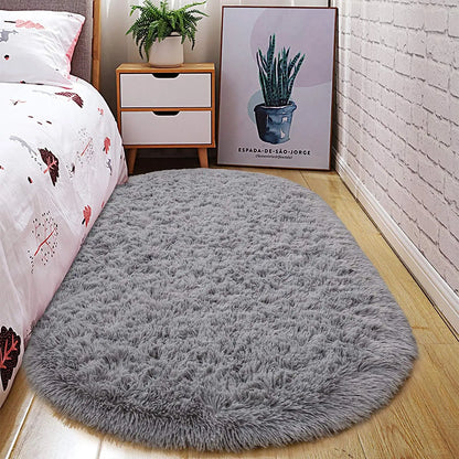 2.6 x 5.3ft Oval Fluffy Ultra Soft Area Rugs