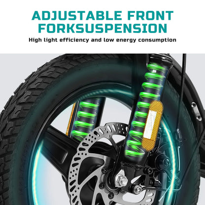 400W dual disc brake adult foldable electric bicycle 22-mile range 20MPH