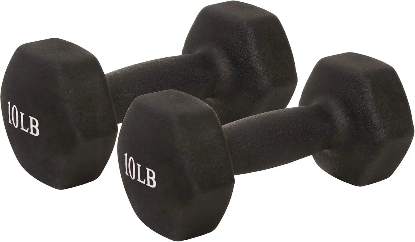 10-bls. Neoprene Coated Hex Dumbbells