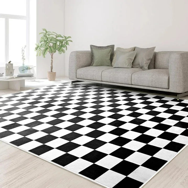 Checkered Area Rugs for Living Room Bedroom